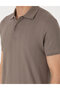 Dark Mink Slim Fit Buttoned Polo Collar T-Shirt 50310233-Vr241 - 7