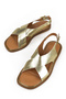 , Women's Genuine Leather Sandals 1511032Z11500 Gold - 5
