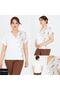 Women S V-Neck Asymmetrical Print Blouse with Ornamental Button Detail - for Casual and Stylish Combinations - 5