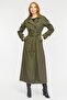 Reglan Sleeve Seasonal Lined Full Length Women's Trench Coat, Cap - 2