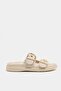 Cream Women's Double Buckle Stylish Daily Slippers - 4