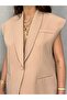 Off-Shoulder Oversize Padded Sleeveless Lined Women's Vest - 4