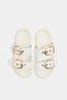White Women's Double Buckle Stylish Daily Slippers - 2