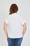 Women S V-Neck Asymmetrical Print Blouse with Ornamental Button Detail - for Casual and Stylish Combinations - 5