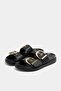 Black Women's Double Buckle Stylish Daily Slippers - 3