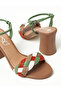 Ladies High Heel Sandals Tan | Made In India - 4