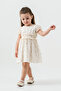 100% Cotton Muslin Girl's Dress with Floral Pattern and Lining