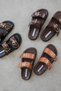 Gita Women's Buckle Detail Daily Comfort Leather Slippers Brown - 2