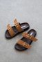 Gita Women's Buckle Detail Daily Comfort Suede Slippers Brown