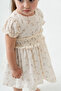 100% Cotton Muslin Girl's Dress with Floral Pattern and Lining - 2