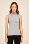 Women's Sleeveless Turtleneck Combed Cotton Blouse - Slim Fit Basic Body - 2