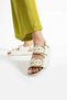 Amour Mia White Sports Gold Buckle Women's Sandals - 3