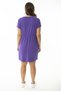 Women's Large Size Purple Tunnel Waist Lace-Up Low Sleeve Tunic Dress 65N36919 - 8
