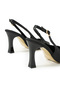 Women's Black Satin Pointed Toe Back Strap Stiletto Heel Open Daily Elegant Comfortable Heeled Shoes - 7