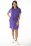 Women's Large Size Purple Tunnel Waist Lace-Up Low Sleeve Tunic Dress 65N36919 - 4