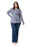 Large Size Gray Shirt with Embossed Fabric Detail - 2