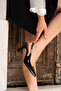 Women's Black Patent Leather Pointed Toe Back Strap Stiletto Heel Open Daily Elegant Comfortable Heeled Shoes - 3