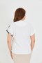 Women S V-Neck Asymmetrical Print Blouse with Ornamental Button Detail - for Casual and Stylish Combinations - 5