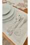 French Lace American Set with Linen Texture -8 People, 9 Pieces - 2