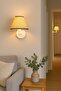 Floral Pattern Fabric Sconce, Bohemian Style Wall Lamp, White Body, Bedroom, Hallway, Living Room, 20 cm - 4