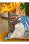 Cat Patterned Suede Double Sided Digital Printing Colorful Throw Pillow Cover - 30 X 50 cm - 2