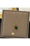 Still - Stylish Adjustable Stainless Steel Heart Necklace with Emerald Green Zircon Heart Stone Love Stamp