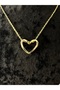 Gold Color Women's Heart Necklace - 2