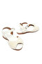 White Pearl Embellished Flat Sandals For Girls - 5