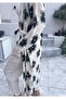 Women's Black-Ecru Patterned Kimono Kaş - 2 Layers Organic Muslin Crinkle
