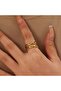 Double Spiral Model Gold Color Adjustable Women's Ring