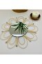 Natural Bamboo Rattan Bead Detailed Daisy Mirror Wall Decor - 3