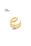 Double Spiral Model Gold Color Adjustable Women's Ring - 8