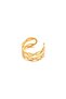 Double Spiral Model Gold Color Adjustable Women's Ring - 7