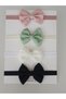 Girl's Baby Bow Bandana Buckle Set Cream Mint, - 2