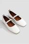Women's White Ballerina Banded Elastic Daily Ballerina Casual Shoes - 2