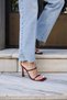 Cordeli Women's Burgundy Patent Leather Single Strap Heel Sandals - 2