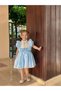 Defne Blue Bow Vintage Baby Girl Dress, birthday dress, photo shoot dress, suitable for ages 0-7 - 8