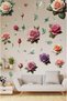 Pastel Color Peony Flowers Wall Sticker Set - 4
