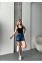 Trend Tint Washed Distressed Effect Baggy Jean Denim Bermuda Roller Shorts - 6