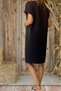 Women's Black Special Textured Fabric Daily Wearable Summer Pocketed Midi Dress 700-3655264 - 2