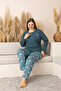 Long Sleeve 100% Cotton Plus Size Mother's Pajama Set - Mother's Special Series - 2
