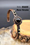 Copper Bracelet (Pure) Adjustable Agate Black Stone Antique Unique Design (Evil Eye)