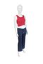 Women's Wide Leg Ribbed Elastic Waist Decorative Lace Detailed Trousers - 3