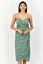 Women Floral Print Belted Wrap Dress, Multicolor