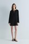 Black Karla Lace-Up Linen Dress - 6
