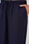 Women's Wide Leg Linen Trousers 6735 - Navy Blue - 5
