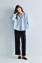 Blue Lena Balloon Sleeve Shirt - 5