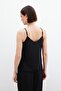 Flounce Collar Draped Blouse - Black - 5