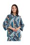Patterned Shirt with Classic Collar and 3/4 Sleeves