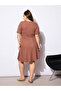 Plus Size Ribbed Round Neck Knee Length Dress - 5